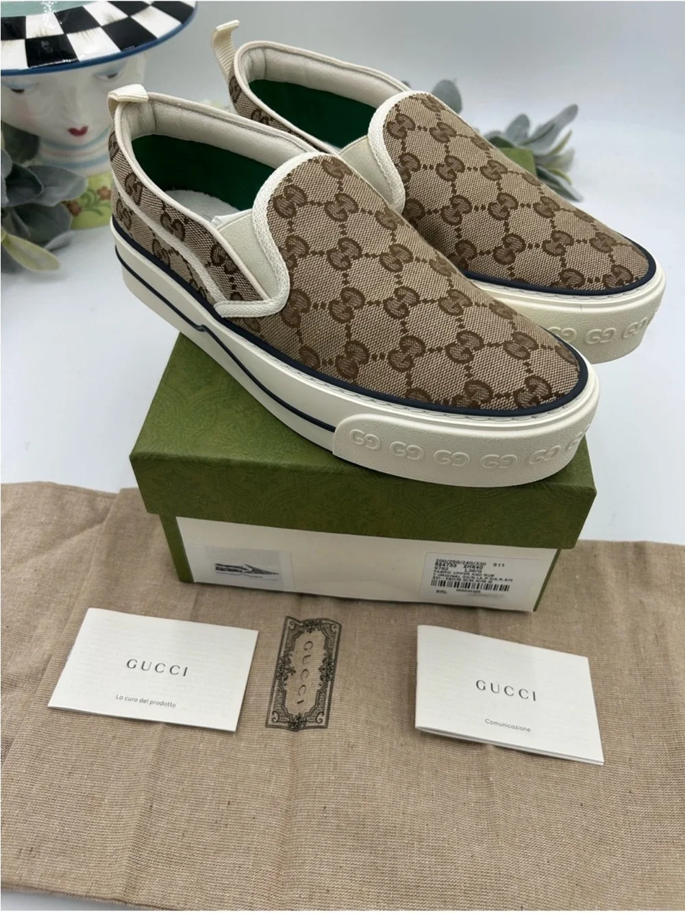 Women’s Gucci tennis 1977 slip on sneakers size 38.5 made in Italy